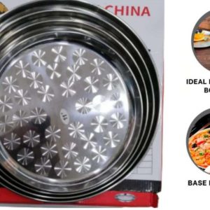 Set de Fuentes Metálicas 4 Piezas - Ollas de Cocina en Varios Tamaños, Ideal para Servir y Preparar